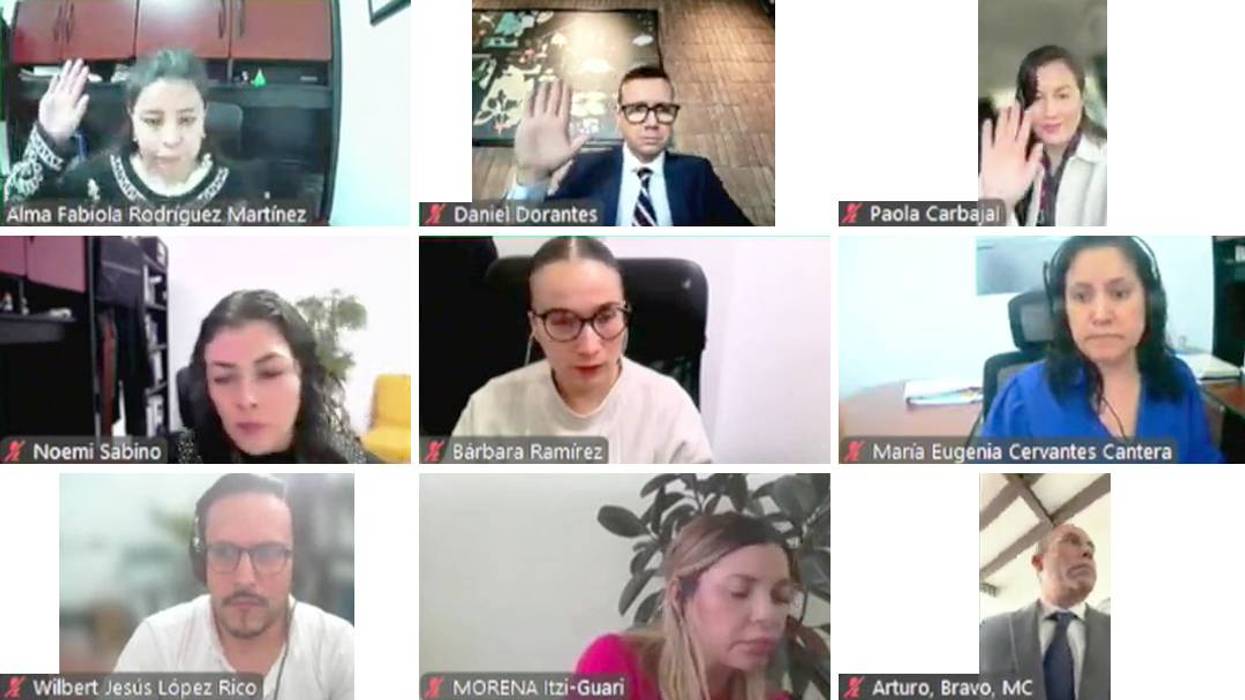 Videollamada con participantes en la sesión de la Comisión Jurídica del IEEQ sobre el protocolo contra el acoso