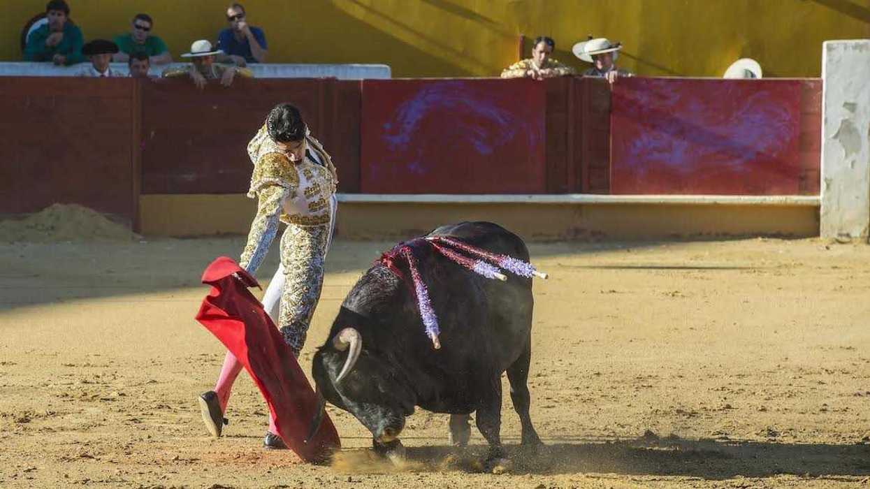 Vista del ruedo de una plaza de toros en San Juan del Río previo a un festejo taurino de feria.