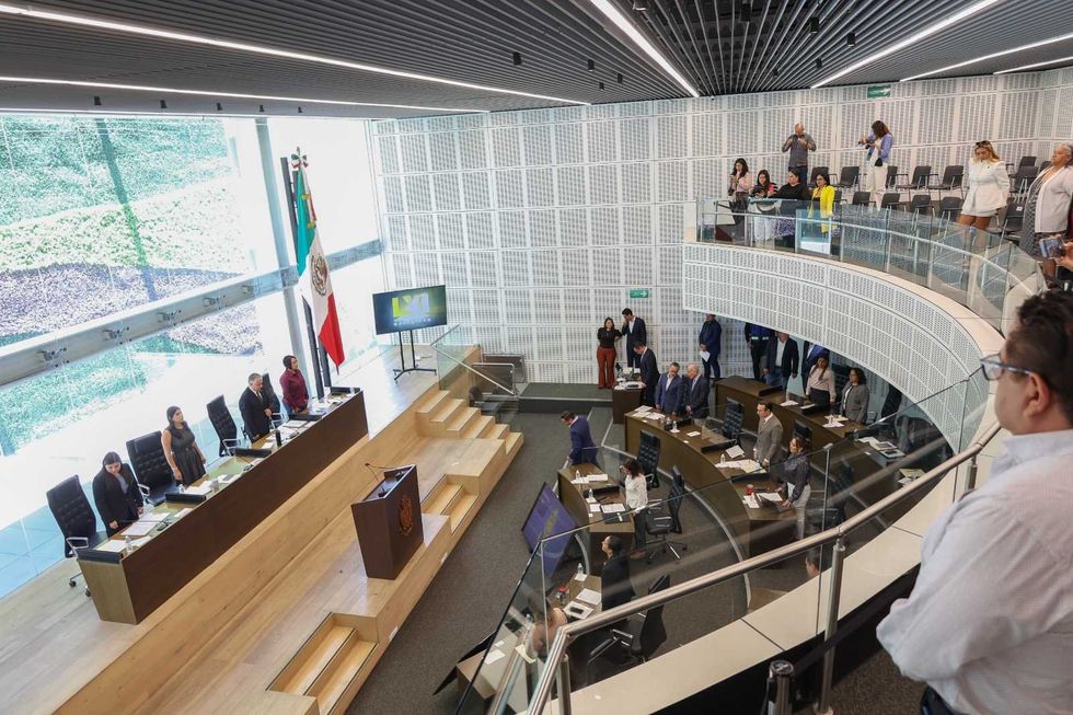 Vista general del pleno de la LXI Legislatura de Quer\u00e9taro durante la sesi\u00f3n del 19 de agosto de 2026
