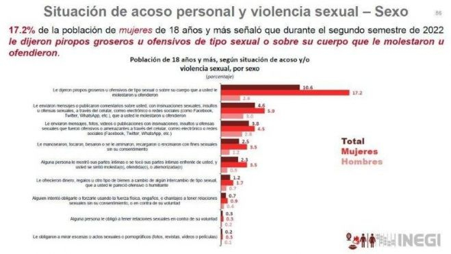 Dos de cada 10 mujeres vivieron acoso sexual o ataques en las calles y siete de cada 10 se sienten inseguras.