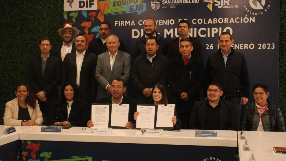 DIF municipal firma convenio de colaboración con ayuntamiento de San Juan del Río.