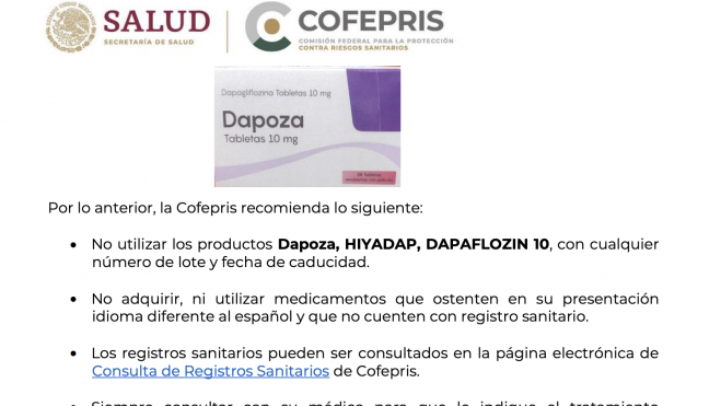 IMSS en San Juan del Río distribuye medicamento DAPOZA boletinado por COFEPRIS.