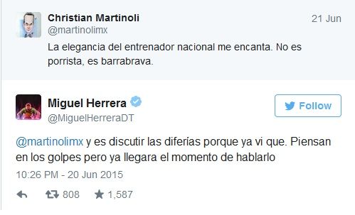 Miguel Herrera habría golpeado a Christian Martinoli