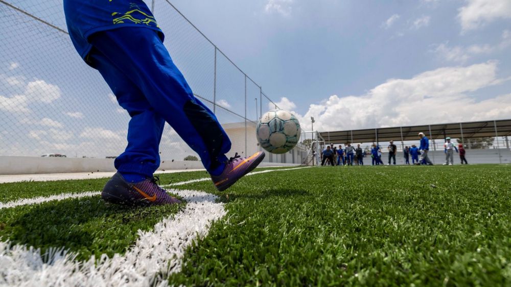 Nueva cancha de Fútbol 7 en Cazadero, localidad de San Juan del Río.