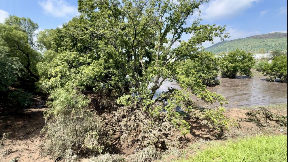 San Juan del Río enfrenta inundaciones por obstrucción de cauces naturales.