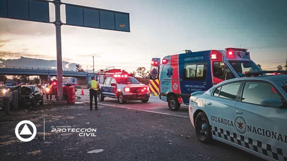 Brutal choque en la 57 deja un lesionado atendido por Protección Civil. Foto: Ilustrativa/ Facebook/ Protección Civil El Marqués.