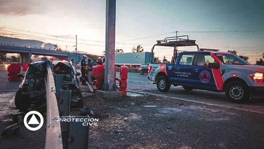 Brutal choque en la 57 deja un lesionado atendido por Protección Civil. Foto: Ilustrativa/ Facebook/ Protección Civil El Marqués.