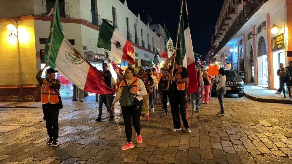 Trabajadores del Poder Judicial protestan contra la Reforma Judicial en Querétaro.