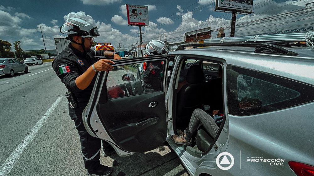 Protección Civil de El Marqués atiende accidente vehicular en la autopista 57. Foto: Ilustrativa/ Facebook/Protección Civil El Marqués.