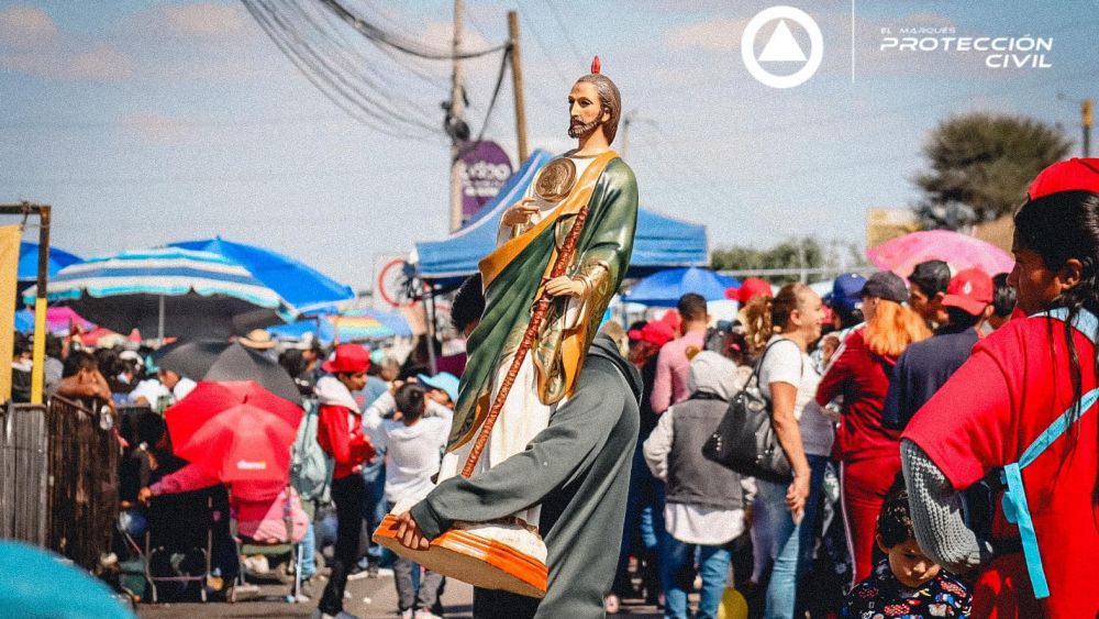 Miles de queretanos peregrinan hacia La Noria en honor a San Judas Tadeo. Foto: Ilustrativa/ Facebook/Protección Civil El Marqués.