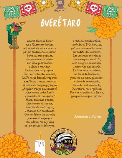 Xcaret homenajea a Querétaro con calaverita literaria en Día de Muertos.