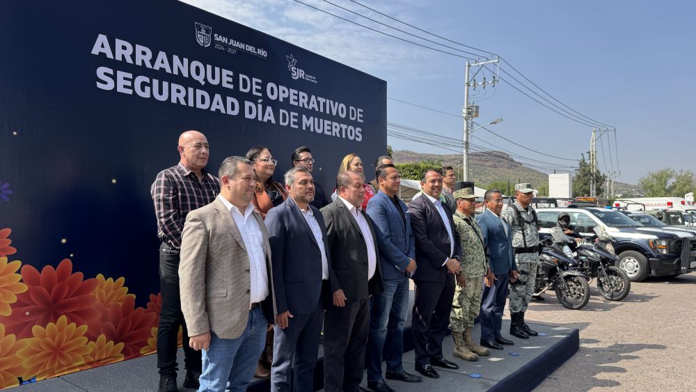 Banderazo al Operativo de Seguridad para el Día de Muertos en San Juan del Río.