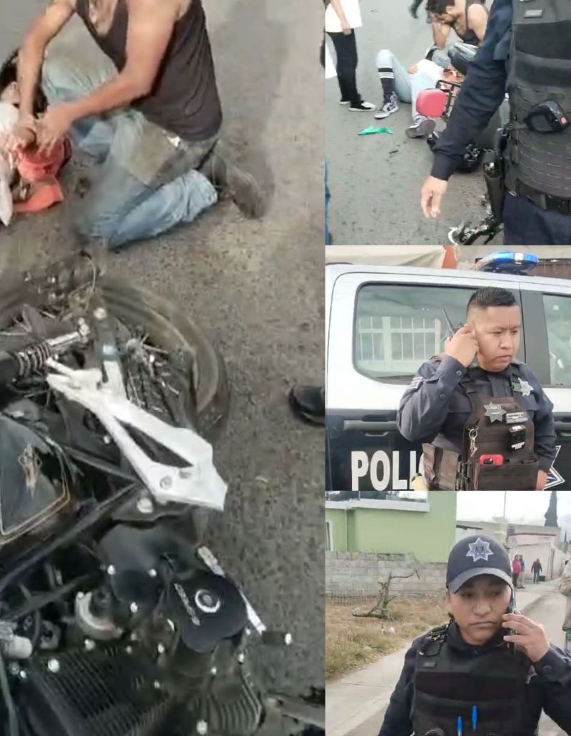 Mujer motociclista continúa hospitalizada tras choque con patrulla en San Juan del Río.