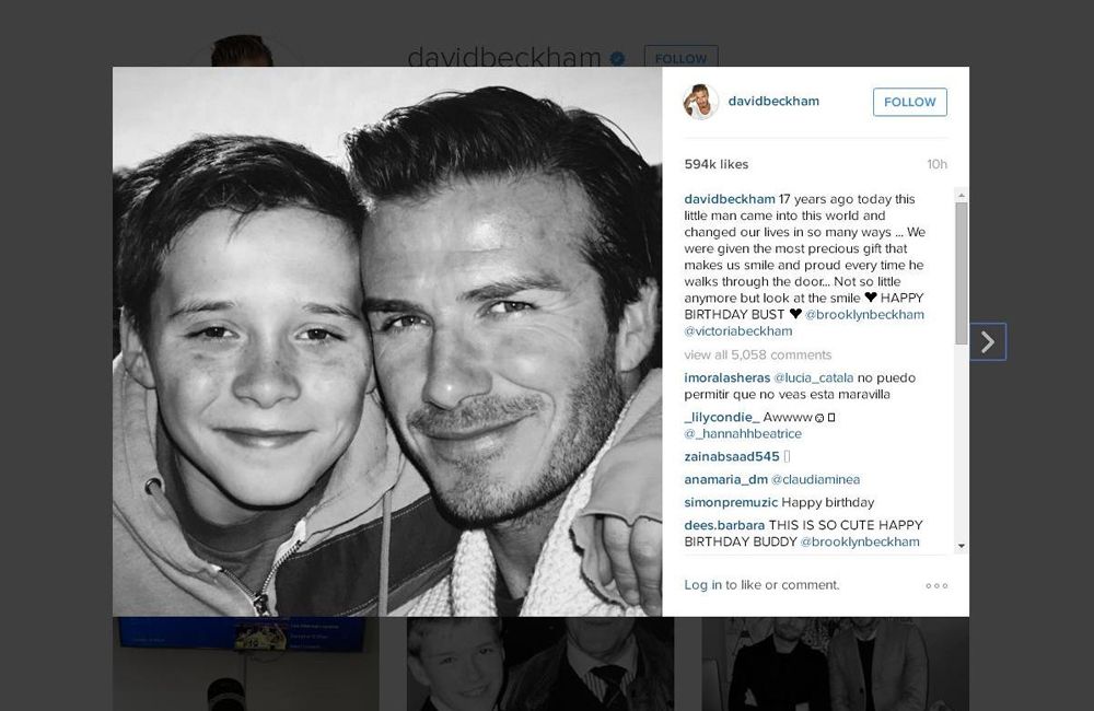 David Beckham Felicita A Su Hijo Brooklyn Por Su 17 Cumpleaños