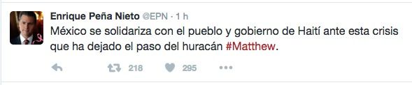 escribió el mandatario en su cuenta de Twitter @EPN.