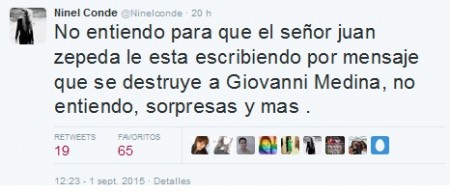 Ninel Conde arremete contra Juan Zepeta vía Twitter. AGENCIA MÉXICO