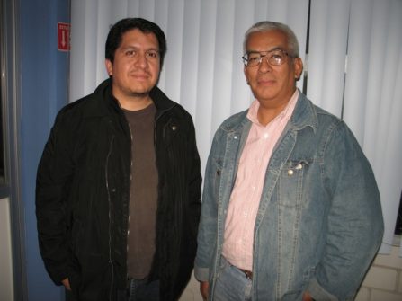 Rafael Porrás Trejo, Coordinador de Arte y Tecnología de Cultura UAQ, yJuan Carrillo Arteaga, presidente de la SAQ.